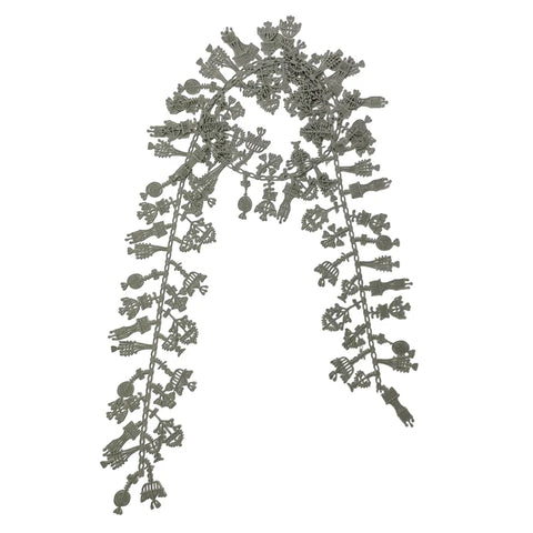 NUNO Lace Necklace: "Candlesticks" in Gray