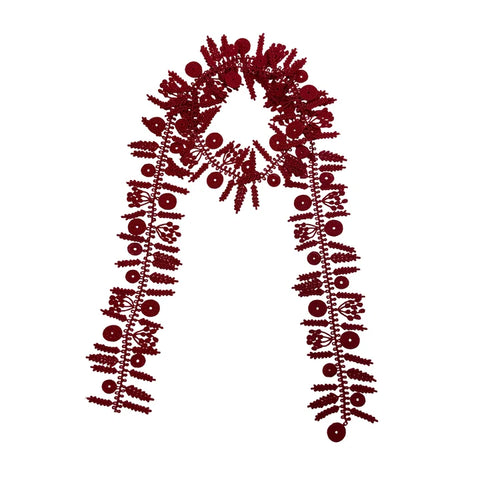 NUNO Lace Necklace: "Date Palm" in Red
