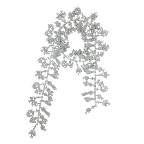 NUNO Lace Necklace: "Candlesticks" in Silver