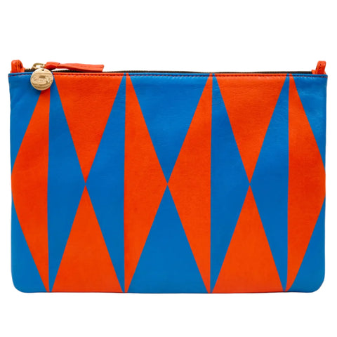 Poppy Nappa with Cobalt Flat Clutch