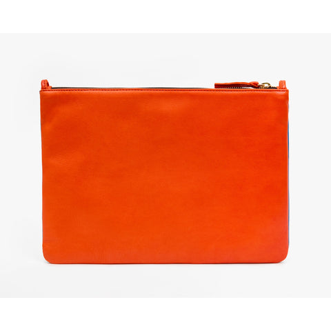 Poppy Nappa with Cobalt Flat Clutch