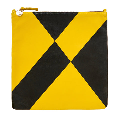 Sunflower L'été Nappa with Black Foldover Clutch