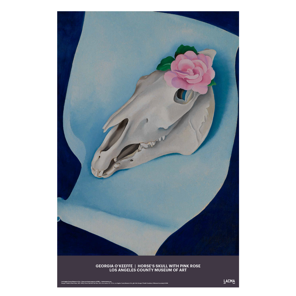 Georgia O'Keeffe: Horse Skull with Pink Rose LACMA Poster – LACMA