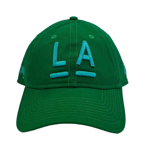 LA Hat Green with Teal Embroidery