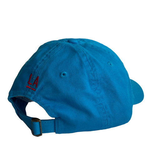 LACMA Logo Hat Cyan Blue with Red