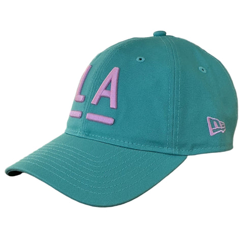 LACMA Logo Hat Teal with Pink Embroidery