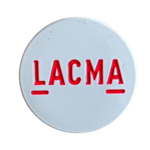 LACMA Round Red and White Enamel Pin