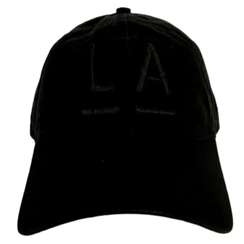 LA Hat Black with Black Embroidery