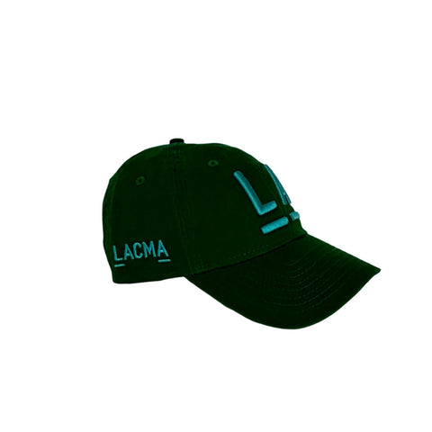 LA Hat Green with Teal Embroidery