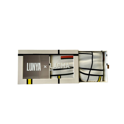 LUNYA X LACMA Mondrian Composition in White, Red, and Yellow Sleep Mask