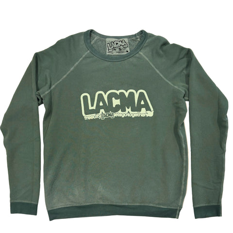 FREECITY × LACMA Lets Go Together Raglan Sweater in Green
