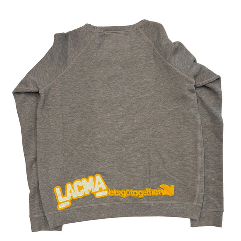 FREECITY × LACMA Lets Go Together Raglan Sweater in Gray/Yellow