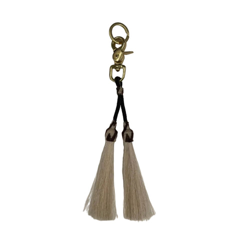 Horse Hair Keychain in White