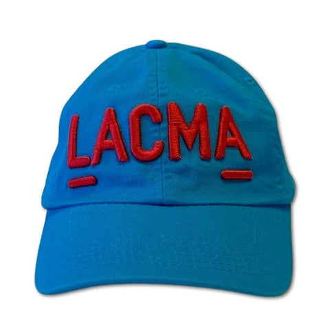LACMA Logo Hat Cyan Blue with Red