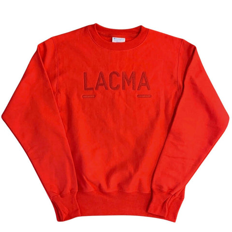 LACMA Red Embroidered Champion Sweatshirt