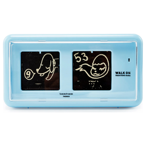 Yoshitomo Nara 'Walk On' Flip Clock Blue