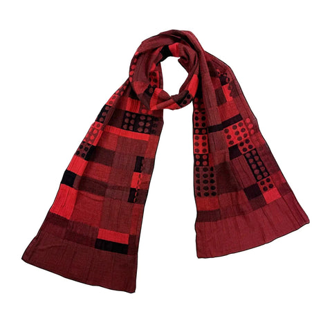 NUNO Scarf: "Cotton Sugoroku” in Red