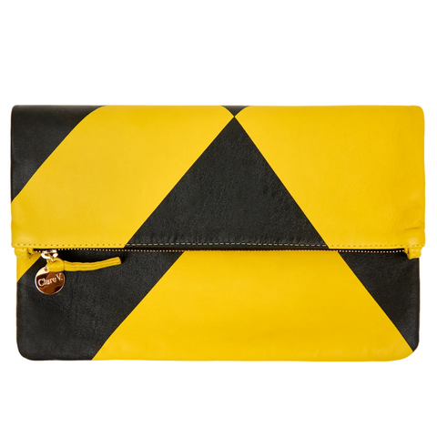 Sunflower L'été Nappa with Black Foldover Clutch