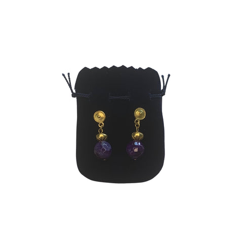 Semiprecious Purple Agate Earrings