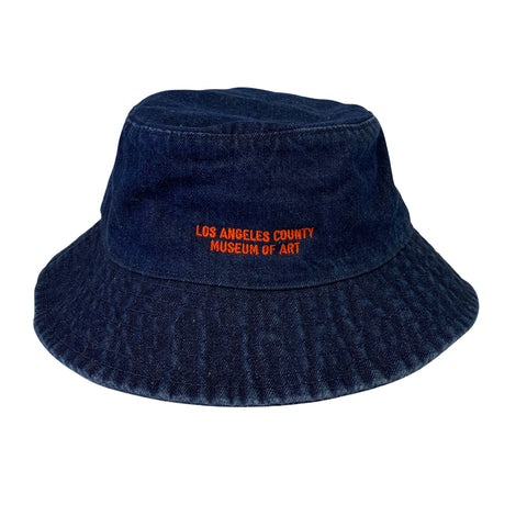 LACMA Denim Embroidered Bucket Hat