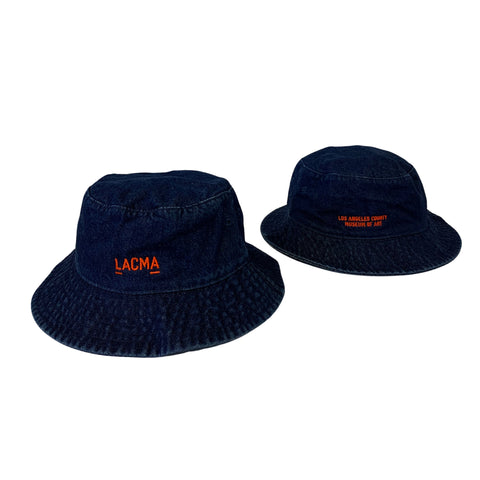 LACMA Denim Embroidered Bucket Hat