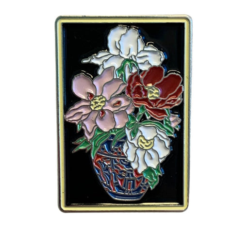 Peony Still Life Enamel Pin