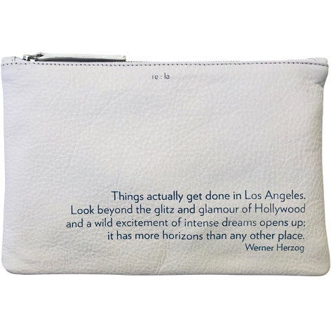 Re:la Flat Leather Pouch White Werner Herzog