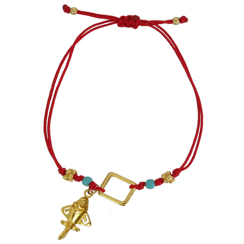 Compressed Turquoises and Quimbaya Golden Flyer Bracelet