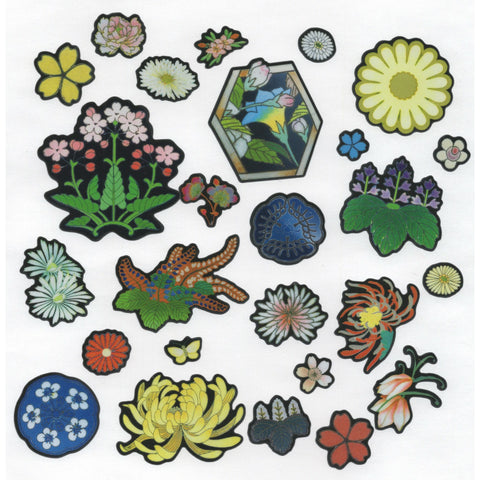 Cloisonné Sticker Collection Set: Birds, Butterflies and Flowers