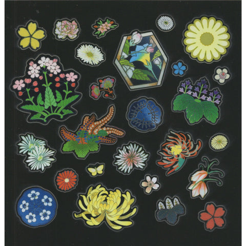 Cloisonné Flowers Sticker Collection