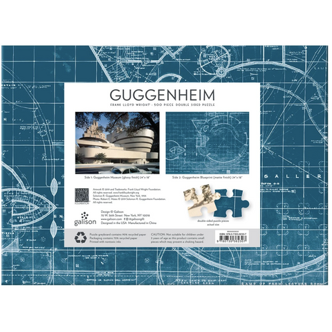 SALE: Frank Lloyd Wright Guggenheim Double Sided 500 Piece Puzzle