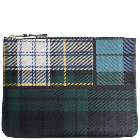 Comme des Garçons Tartan Pouch Wallet Dark Green