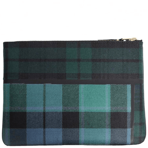 Comme des Garçons Tartan Pouch Wallet Dark Green