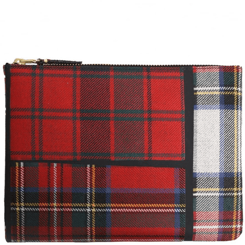 Comme des Garçons Tartan Pouch Wallet Red