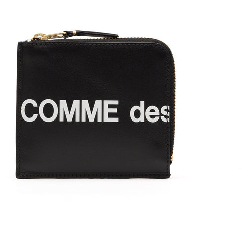Comme des Garçons Huge Logo Black 2-Zip Wallet