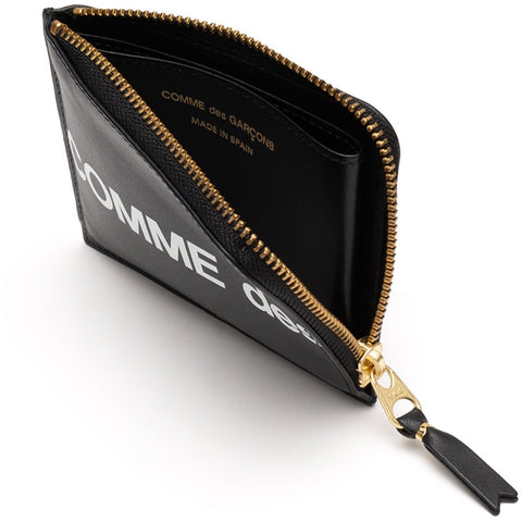 Comme des Garçons Huge Logo Black 2-Zip Wallet