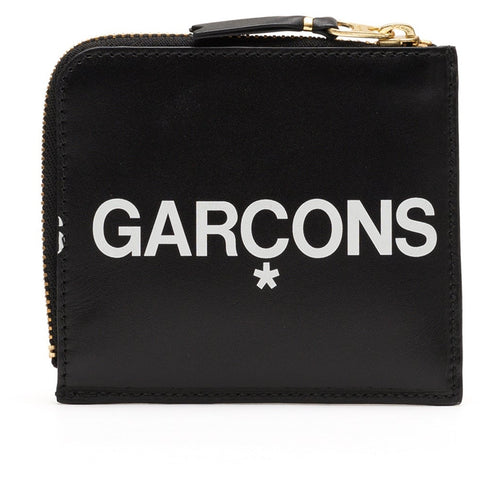 Comme des Garçons Huge Logo Black 2-Zip Wallet