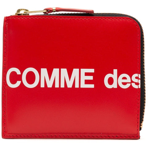 Comme des Garçons Huge Logo Red 2-Zip Wallet
