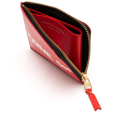 Comme des Garçons Huge Logo Red 2-Zip Wallet
