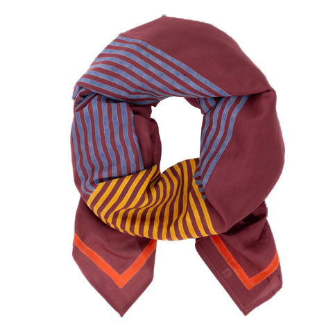 Burgundy Criss Cross Long Scarf