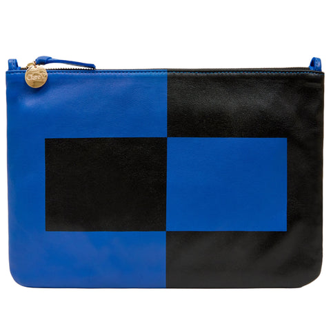 Electric Blue L'été Nappa with Black Flat Clutch