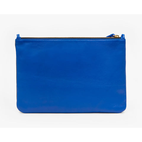 Electric Blue L'été Nappa with Black Flat Clutch