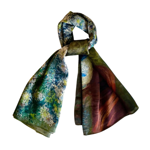 Claude Monet Asters Silk Scarf