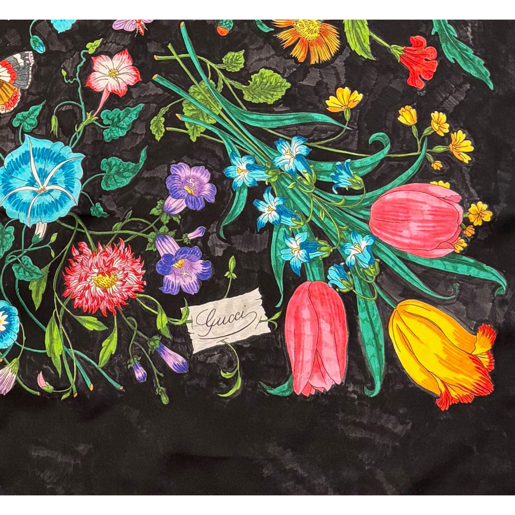 Gucci 'The Art of Silk Flora' Square Scarf in Black – LACMA Store