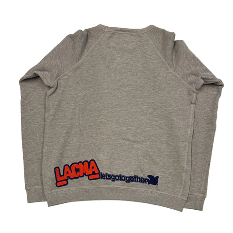 FREECITY × LACMA Lets Go Together Raglan Sweater in Gray/Blue