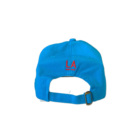 LACMA Logo Hat Cyan Blue with Red