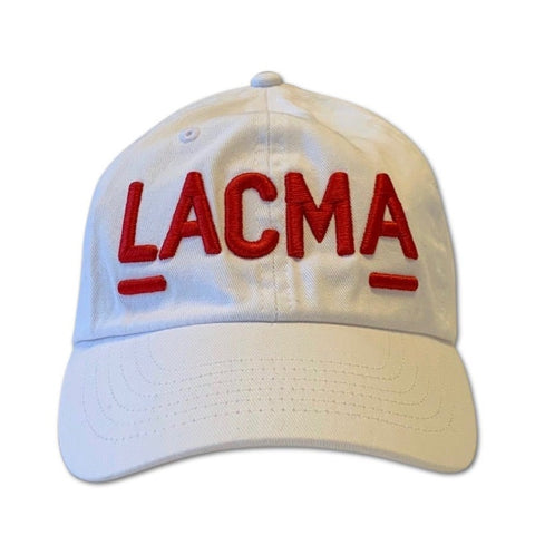 LACMA Logo Hat White with Red