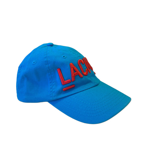 LACMA Logo Hat Cyan Blue with Red