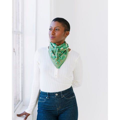 Block Shop × LACMA Square Scarf in Green