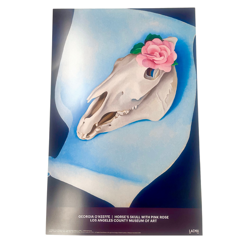 Georgia O'Keeffe: Horse Skull with Pink Rose LACMA Poster